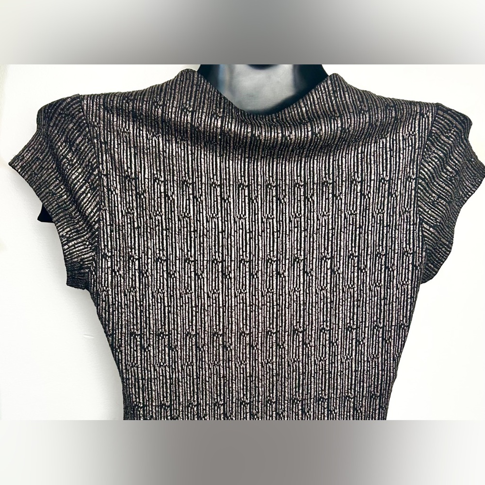 Gorgeous  Stella Luce Metallic Ribbed Cap-Sleeve Midi Dress *NWOT - Picture 11 of 14